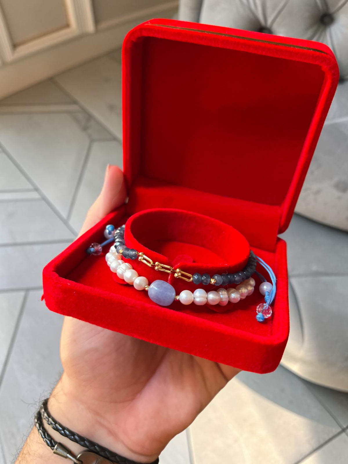 Duo Bleu ciel en joher hor 18 carats
